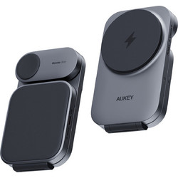 Aukey MagFusion Z 3in1 Ασύρματος Φορτιστής Qi2 Pad με Θύρα USB-C 15W Power Delivery