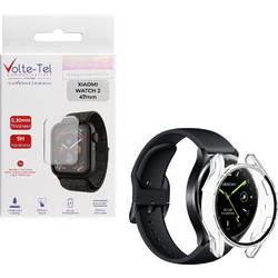 Volte-Tel Πλαστική Θήκη Tempered Glass για Xiaomi Watch 2 47mm Διαφανής