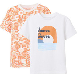Zippy Σετ Παιδικά T-Shirt Κοντομάνικα Λευκό Κοραλί 31071133041