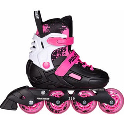 Powerslide Khaan Magic Inline Αυξομειούμενα Rollers Παιδικά Μαύρα Ροζ Λευκά