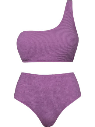 Rock Club Bikini Set με Έναν Ώμο Ψηλόμεσο Μωβ BP-5006