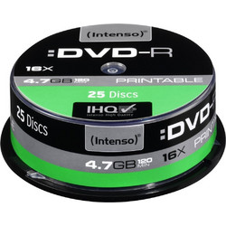 Intenso 4801154 Εγγράψιμα DVD-R 16x Printable 4.7GB Cake Box 25τμχ