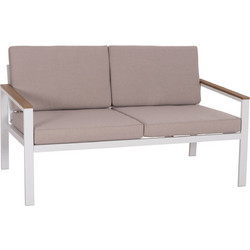 HomeMarkt Safin Διθέσιος Καναπές Εξωτερικού Χώρου Αλουμινίου Λευκός 140x70x77cm HM6279.01