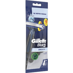 Gillette Blue 3 Smooth Ξυραφάκι μιας Χρήσης με 3 Λεπίδες & Λιπαντική Ταινία 4τμχ
