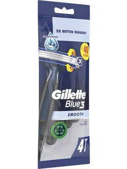 Gillette Blue 3 Smooth Ξυραφάκι μιας Χρήσης με 3 Λεπίδες & Λιπαντική Ταινία 4τμχ
