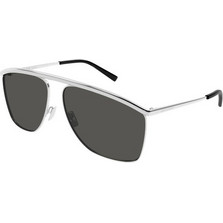 Saint Laurent SL820 001 Ανδρικά Γυαλιά Ηλίου Aviator Μεταλλικά Ασημί με Μαύρο Φακό