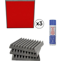 EQ Acoustics 138153 Bundle Ηχοαπορροφητικά Πάνελ 60x60x5cm 3τμχ Κόκκινο