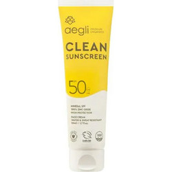 Aegli Clean Αντηλιακή Κρέμα Προσώπου Αντιγηραντική SPF50+ 50ml