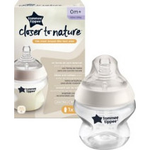 Tommee Tippee Closer To Nature Πλαστικό Μπιμπερό με Θηλή Σιλικόνης κατά των Κολικών 0+ Μηνών Beige 150ml
