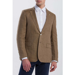 Gant Καλοκαιρινό Ανδρικό Blazer Υφασμάτινο με Στενή Εφαρμογή Καφέ 3G7705065