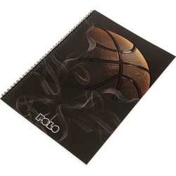 Polo Design Basket Σπιράλ Τετράδιο Ριγέ B5 90 Φύλλων 3 Θεμάτων Μαύρο 919002-8380