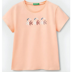 Benetton Παιδικό T-Shirt Κοντομάνικο Σομόν 3I1XC10MZ-194