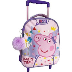 Must Celebrate With Peppa Σχολική Τσάντα Τρόλεϊ Νηπιαγωγείου Ροζ Μωβ 482838