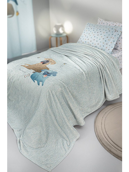 Saint Clair Παιδική Κουβέρτα Fleece Paw 160x220 Γαλάζια