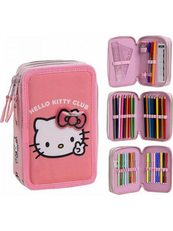 Cerda Hello Kitty Κασετίνα Γεμάτη με 3 Θήκες Ροζ 2700001654