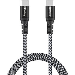 Sandberg Survivor Braided USB-C to USB-C 1m Black White 441-38
