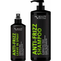 NX Beauty Anti-Frizz Σετ Περιποίησης Μαλλιών Spray 200ml + Σαμπουάν 1lt