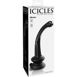 Pipedream Icicles No 87 Hand Blown Glass Πρωκτική Σφήνα 15.5cm Μαύρη