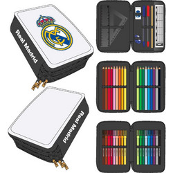 Cerda Real Madrid Κασετίνα Γεμάτη με 3 Θήκες Λευκή 8445484493511