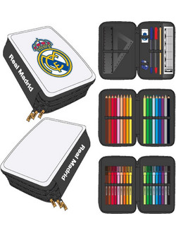 Cerda Real Madrid Κασετίνα Γεμάτη με 3 Θήκες Λευκή 8445484493511