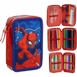Cerda Spider-Man Κασετίνα Γεμάτη με 3 Θήκες Μπλε Κόκκινη 2700001649