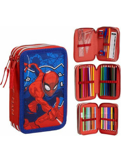 Cerda Spider-Man Κασετίνα Γεμάτη με 3 Θήκες Μπλε Κόκκινη 2700001649