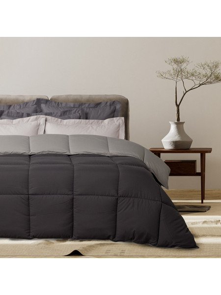 Das Home Πάπλωμα Μονό Hollowfiber 160x220 Happy 9693 Black Grey [