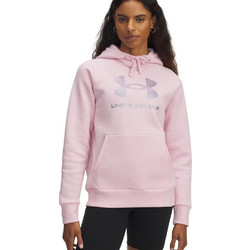 Under Armour Rival Fleece Shimmer Γυναικείο Αθλητικό Φούτερ με Κουκούλα Ροζ 6003710-647