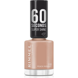 Rimmel 60 Seconds Super Shine 110 Peach Nougat Gloss Βερνίκι Νυχιών Quick Dry 8ml