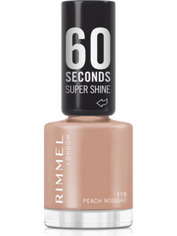 Rimmel 60 Seconds Super Shine 110 Peach Nougat Gloss Βερνίκι Νυχιών Quick Dry 8ml