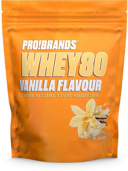 Pro!Brands Whey 80 Vanilla Πρωτεΐνη Ορού Γάλακτος Γράμμωσης 500gr