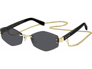 Marc Jacobs MARC496S RHLIR Ανδρικά Γυαλιά Ηλίου Πολυγωνικά Κοκάλινα Μαύρα με Μαύρο Φακό