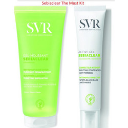 SVR Bundle Sebiaclear Gel Moussant Gel 200ml + Active Gel 40ml