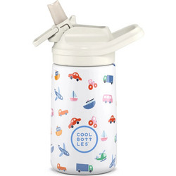 Cool Bottles Μικρές Ρόδες Παιδικό Παγούρι Ανοξείδωτο Μπεζ 350ml