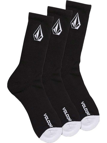 Volcom Stone Ανδρικές Κάλτσες Ψηλές με Σχέδια Μαύρες 3Pack D6302004-BLK