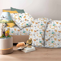 Astron Σετ Παιδικά Σεντόνια Μονά Βαμβακερά 170x260 Animals 3τμχ