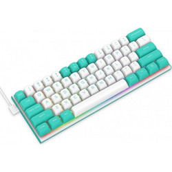 Redragon K683WB Μηχανικό Gaming Πληκτρολόγιο 60% RGB White Green