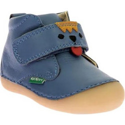 Kickers Παιδικά Μποτάκια Μπλε Δερμάτινα με Σκρατς 961545-10-53