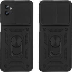 Sonique Ring Armor CamPro Back Cover Θήκη Μαύρη (Moto G32)