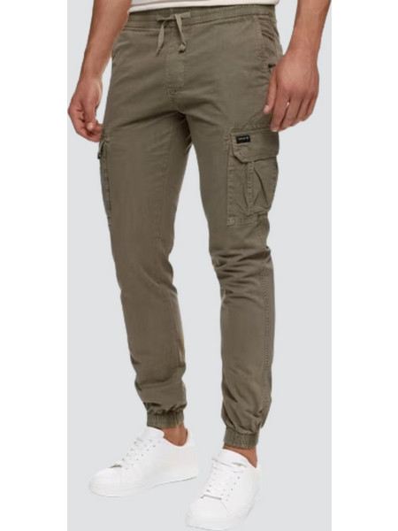 Indicode Trevor Ανδρικό Παντελόνι Cargo Joggers Ελαστικό Κανονική Εφαρμογή Χακί 617
