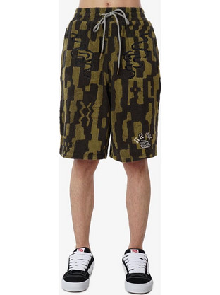 Grimey Lucky Dragon Ανδρική Βερμούδα Υφασμάτινη Μαύρη GBSS184-BLK