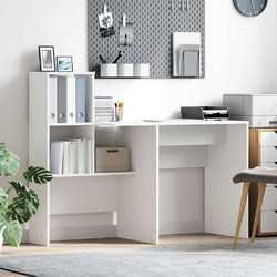 vidaXL Γραφείο Ξύλινο με Βιβλιοθήκη 131.5x50x106.5cm 869298
