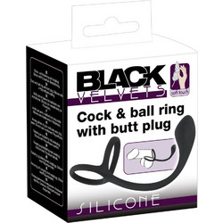 Black Velvets Cock & Ball Ring Πρωκτική Σφήνα 22.5cm Μαύρη