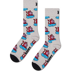 Happy Socks Bad Pig Βαμβακερές Γυναικείες Κάλτσες Γκρι με Σχέδια P003196-1000