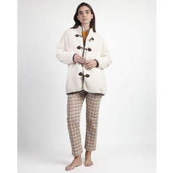 Admas Γυναικεία Ρόμπα Χειμωνιάτικη Fleece Εκρού 67278