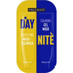 Freeman Day & Night Dual Chamber Κρεμώδης Μάσκα Προσώπου για Καθαρισμό Ενυδάτωση & Λάμψη με Άργιλο 2x30ml