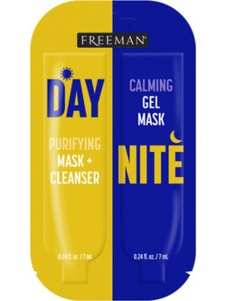 Freeman Day & Night Dual Chamber Κρεμώδης Μάσκα Προσώπου για Καθαρισμό Ενυδάτωση & Λάμψη με Άργιλο 2x30ml