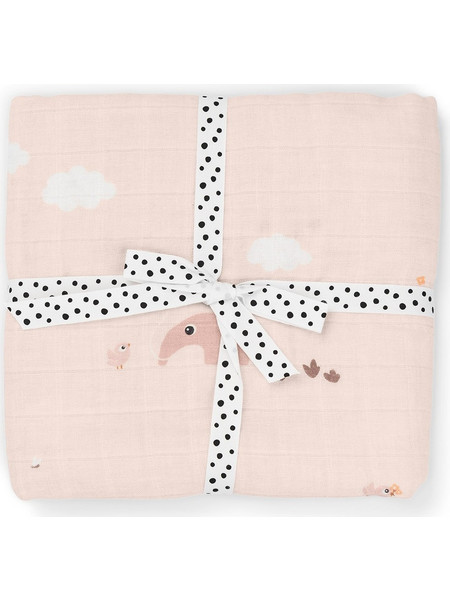 Done by Deer Playground Πάνα Αγκαλιάς από Μουσελίνα Ροζ 120x120cm BR79668