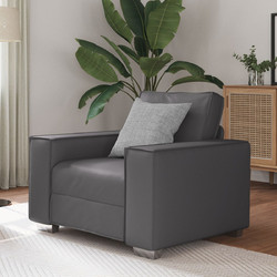 vidaXL Πολυθρόνα Δερματίνη Γκρι Ανθρακί 4105041