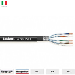 Tasker S/FTP Cat.6a Καλώδιο Δικτύου Ethernet 100m Black 8010246017894